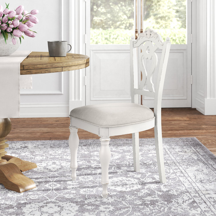 Kelly Clarkson Home Lexi Tufted Cotton Side Chair in Antiqued White